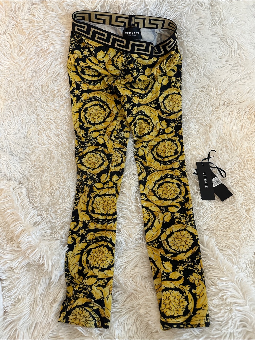 Versace Black & Gold Baroque Leggings
